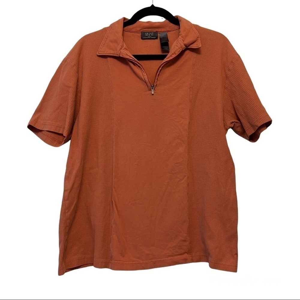 Vintage Crazy Horse Burnt Orange Quarter Zip Shirt